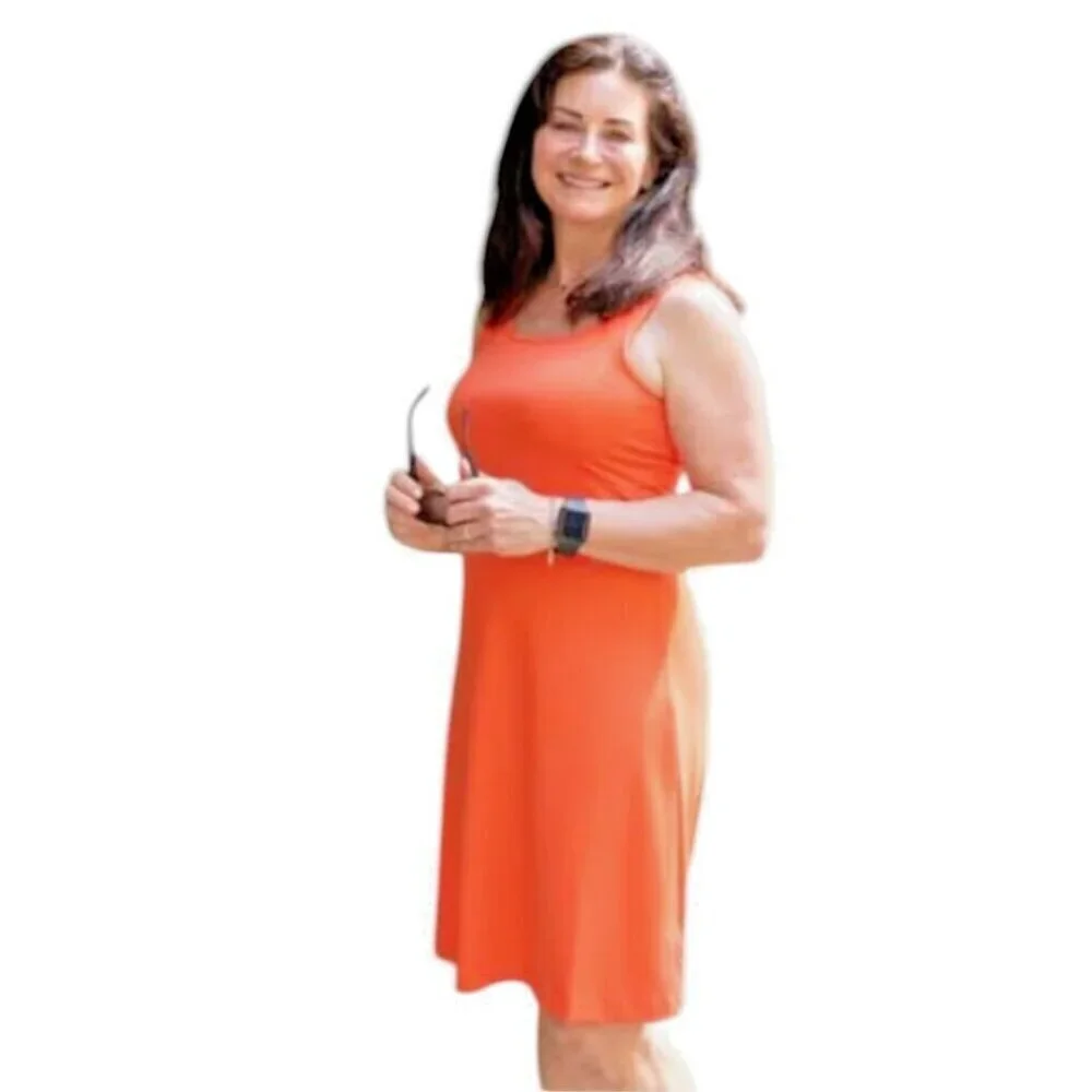Columbia Freezer Racerback Tank Dress Small Orange - Picture 2 of 7